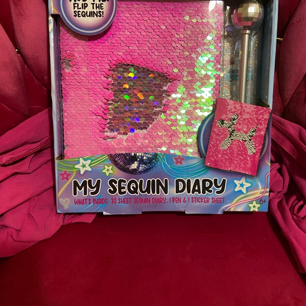 Pink Sequin Diary Set